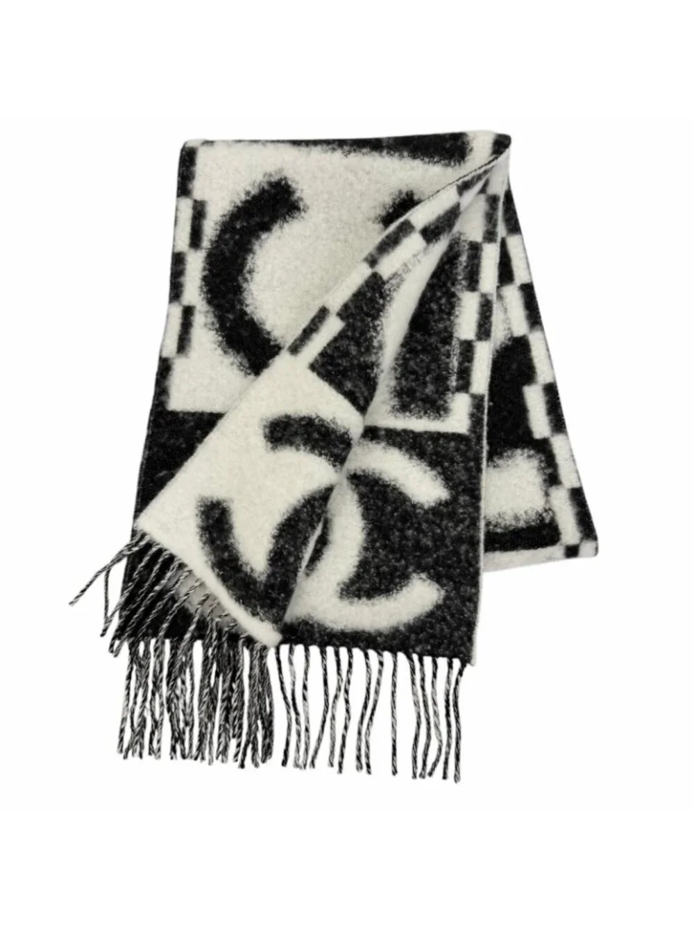 Chanel Cashmere Silk Blend CC Logo Scarf